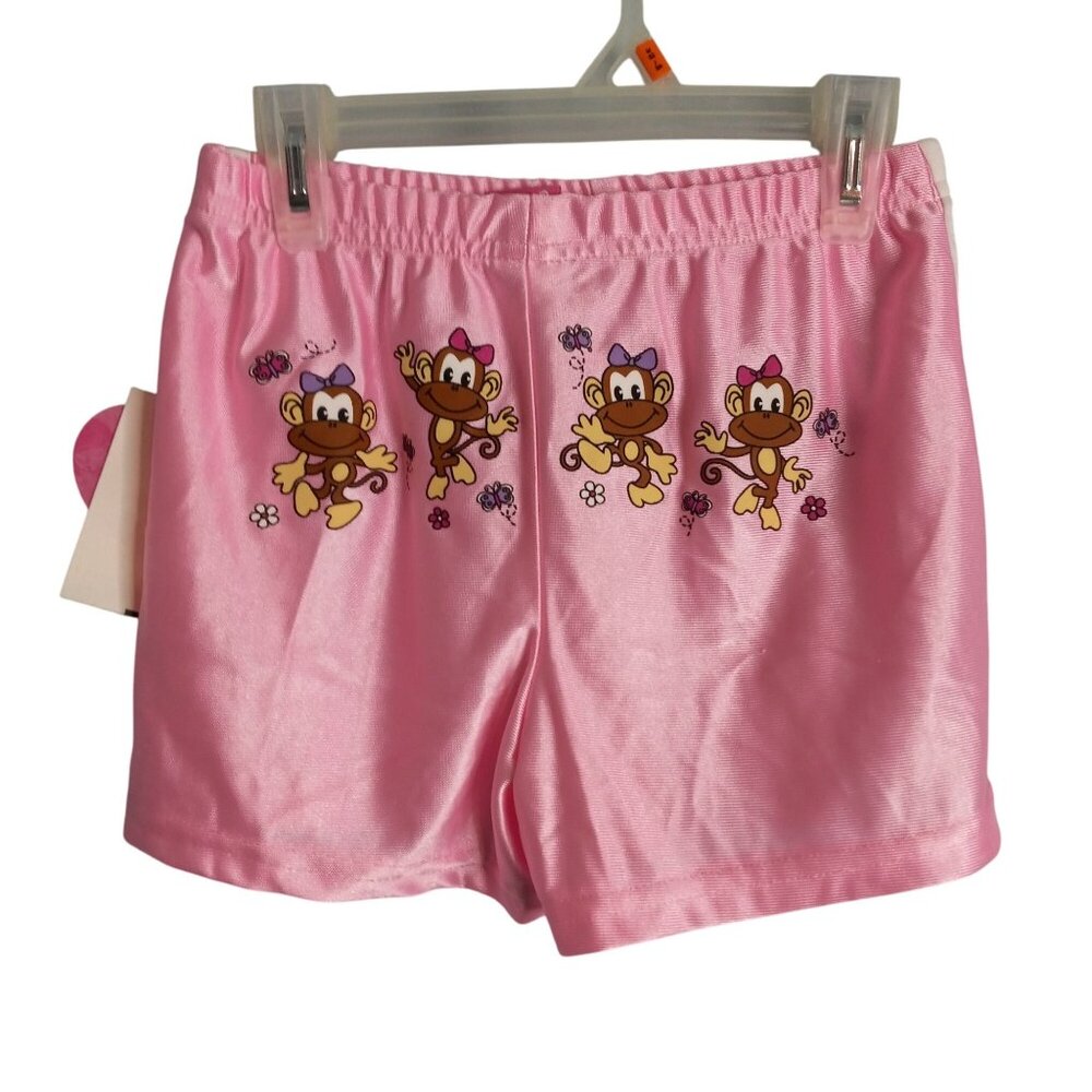 California Concepts Size M Shorts Pink Monkey Print Shiny NEW